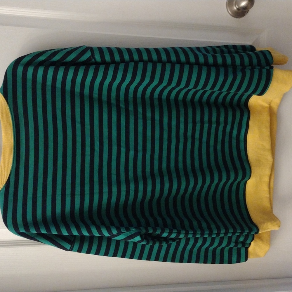 Anrabes Oversized Striped Sweatshirt Color Block, Size M - Picture 9 of 9
